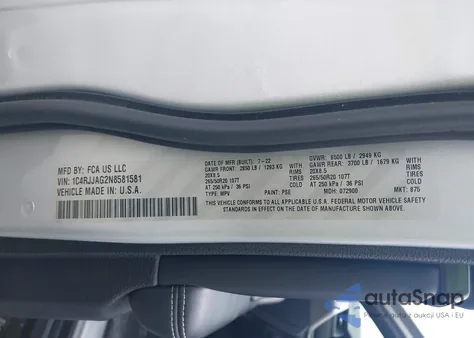 2022 Jeep Grand Cherokee L Altitude 4X2 from USA, damaged, VIN 1C4RJJAG2N8581581